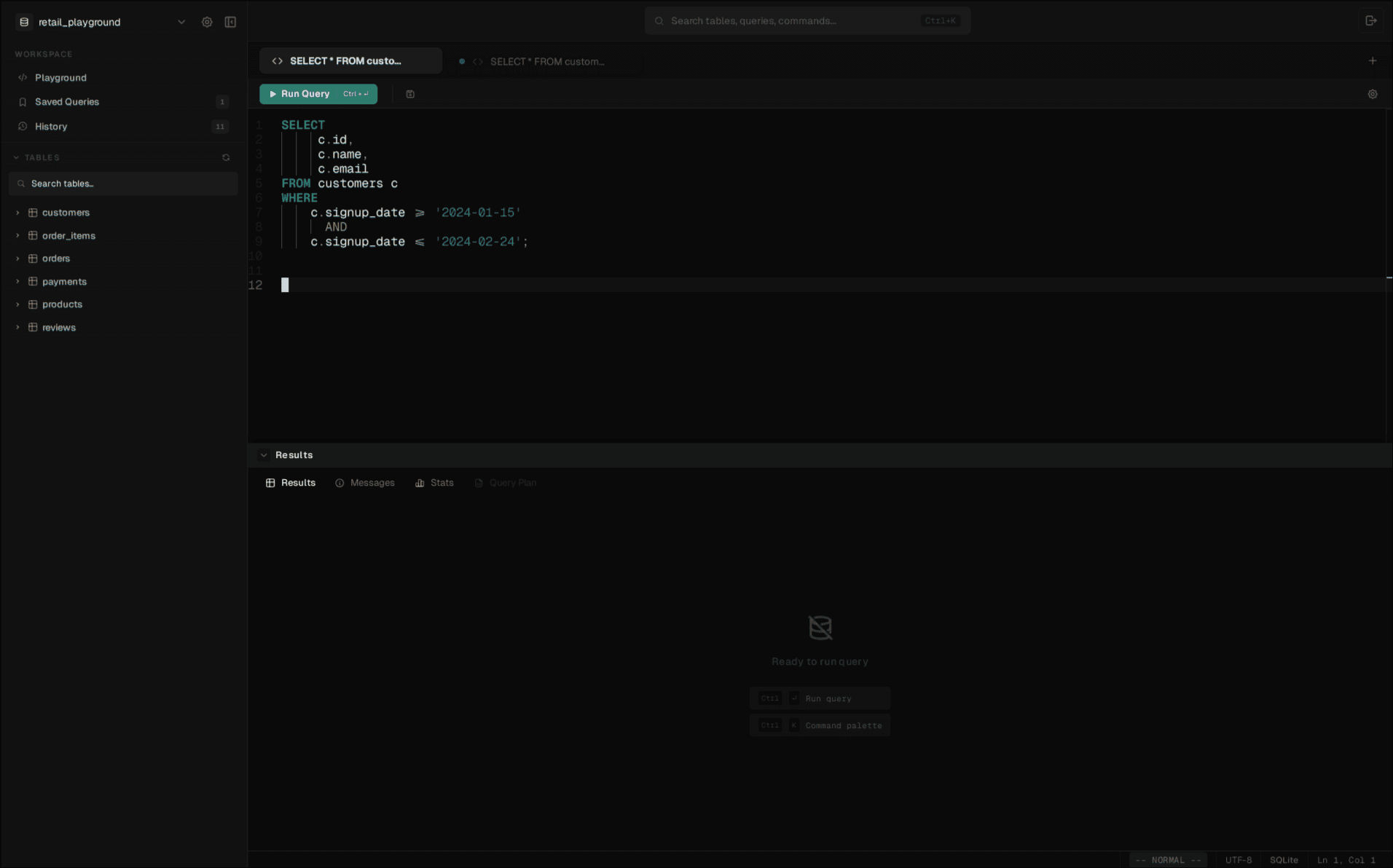 Sqlose Dashboard Preview
